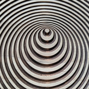 Optical Illusion Wood Carving Circles, 3D Art, illusion Artwork, Moving illusion, Circle Mandala, Unique Gift, Wood art