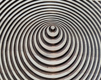 Optical Illusion Wood Carving, 3D Moving Circles Mandala Art