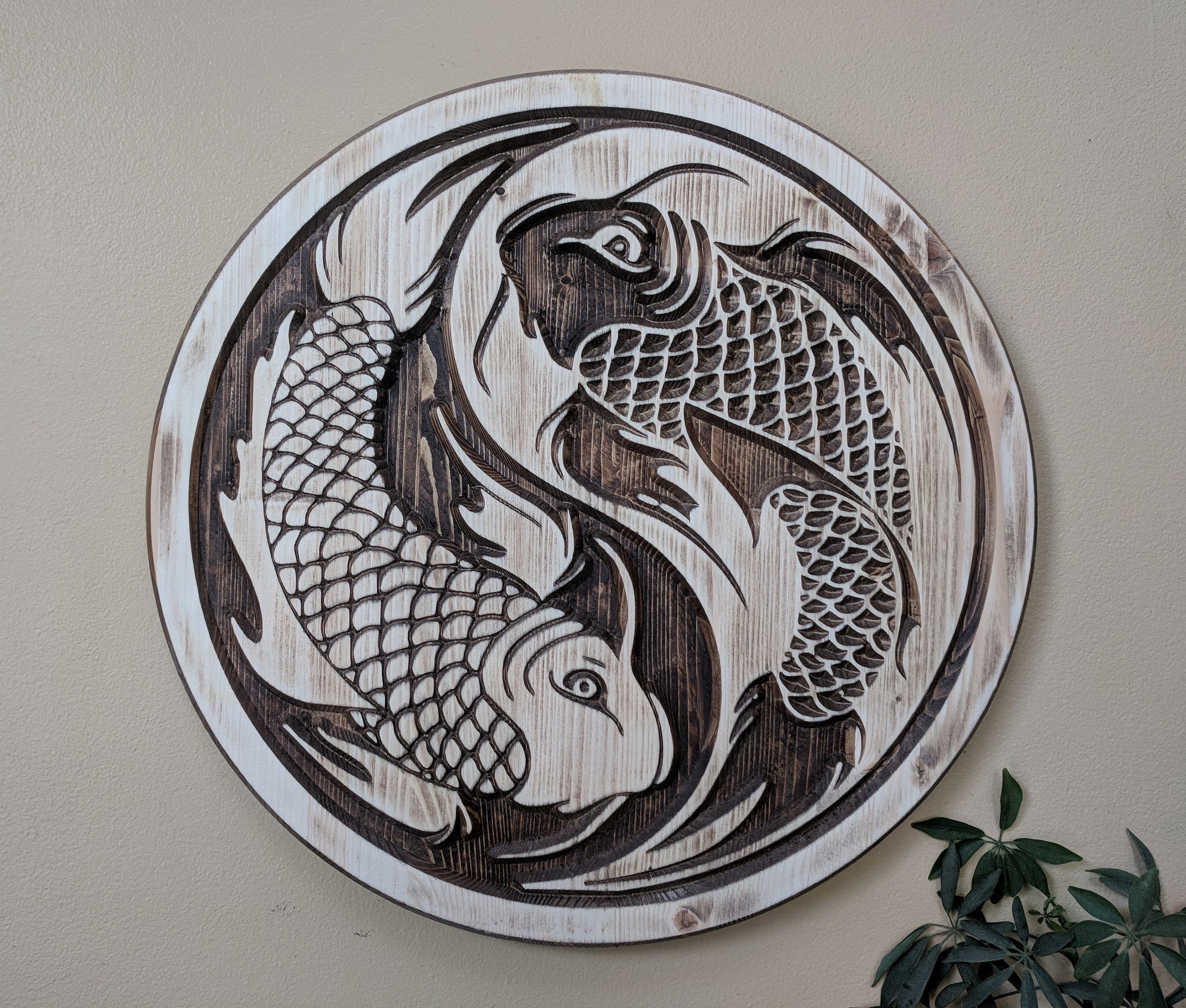 Wood Carved Yin Yang Koi Fish, Yin Yang, Yin Yang Decor, Yin Yang Koi Fish, Koi  Fish, Fish Decor, Wood Art, Martial Arts -  Singapore