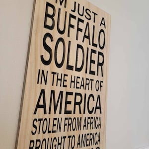 Bob Marley Carving, Buffalo Soldier Sign, Song Wood Art, Rasta, Roots Rock, Reggae Sign, Bob Marley lyrics, Bob Marley art