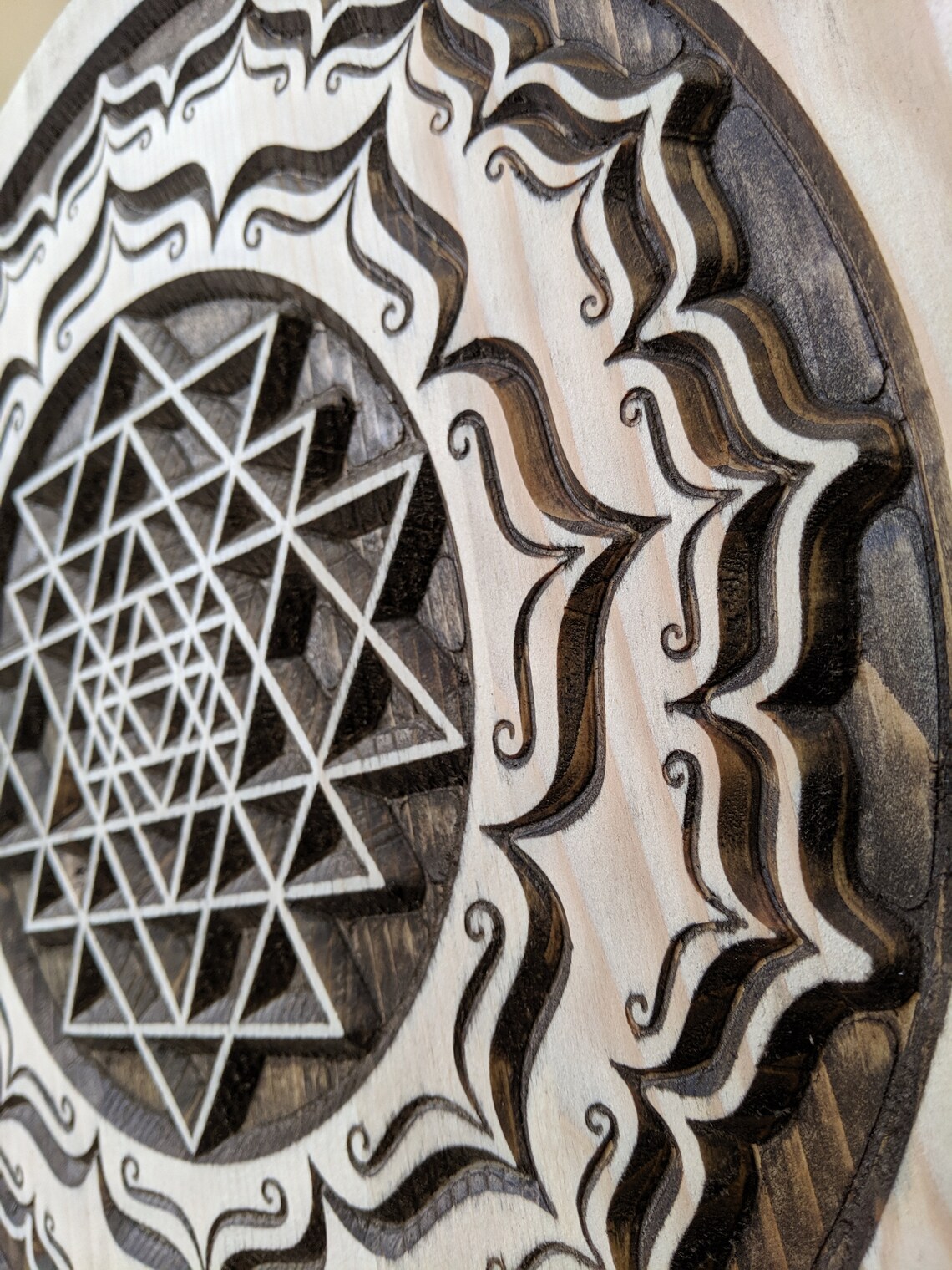 Mandala Sri Yantra Mandala Wood Carved Mandala Mandala Art Etsy