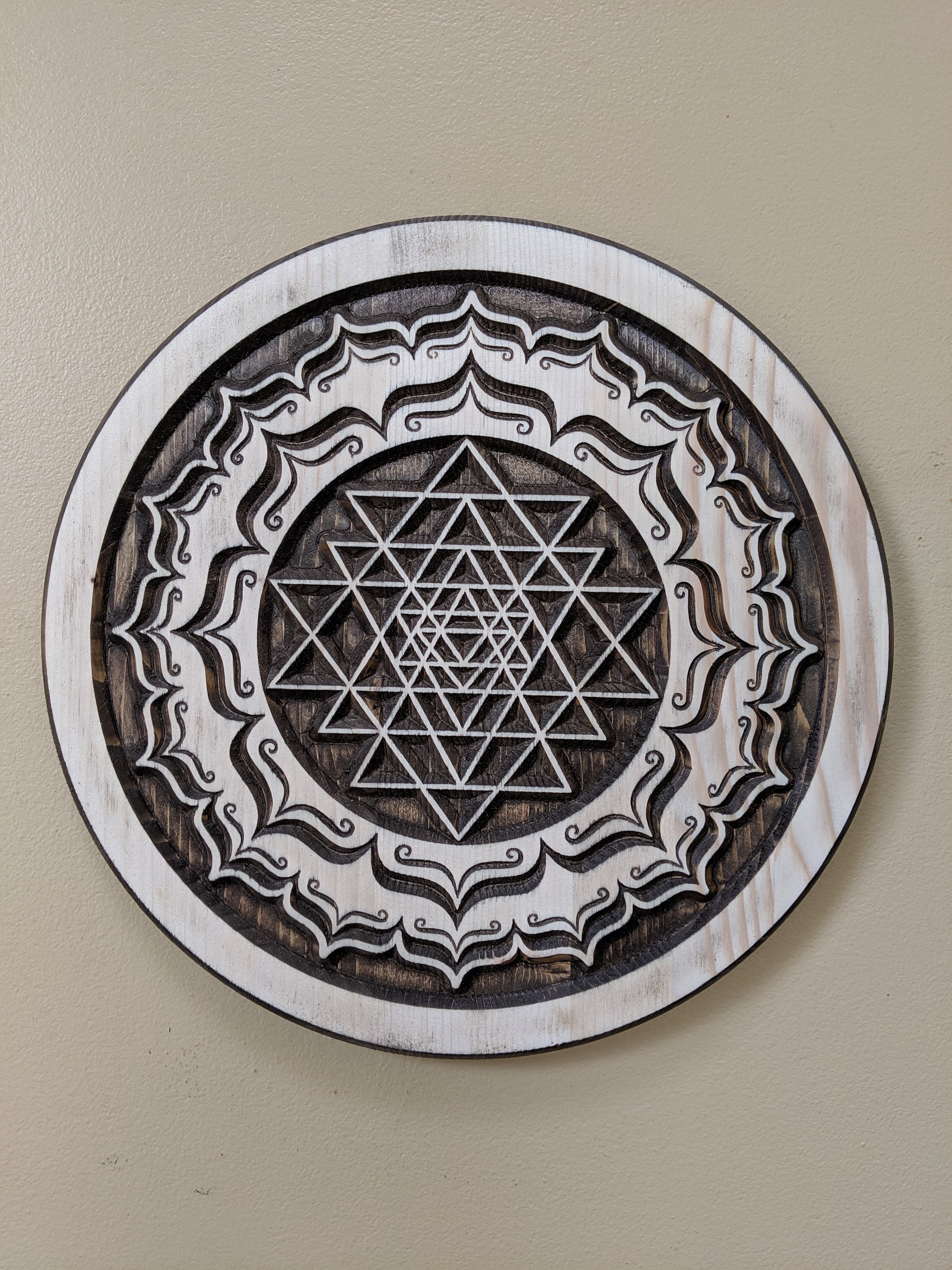 Mandala Sri Yantra Mandala Wood Carved Mandala Mandala Art Etsy