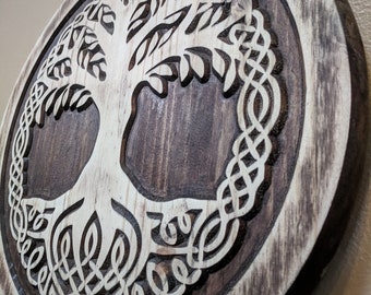 Levensboom houtsnijwerk, Keltische levensboom, houtkunst, levensboom, boomkunst