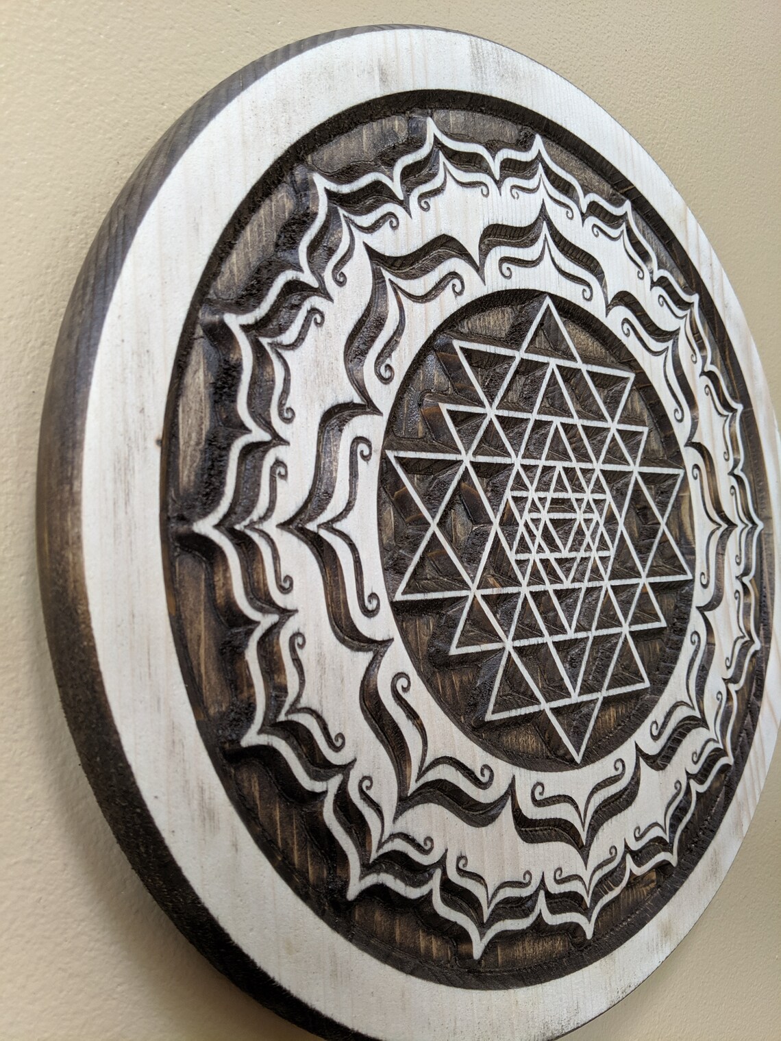 Mandala Sri Yantra Mandala Wood Carved Mandala Mandala Art Etsy