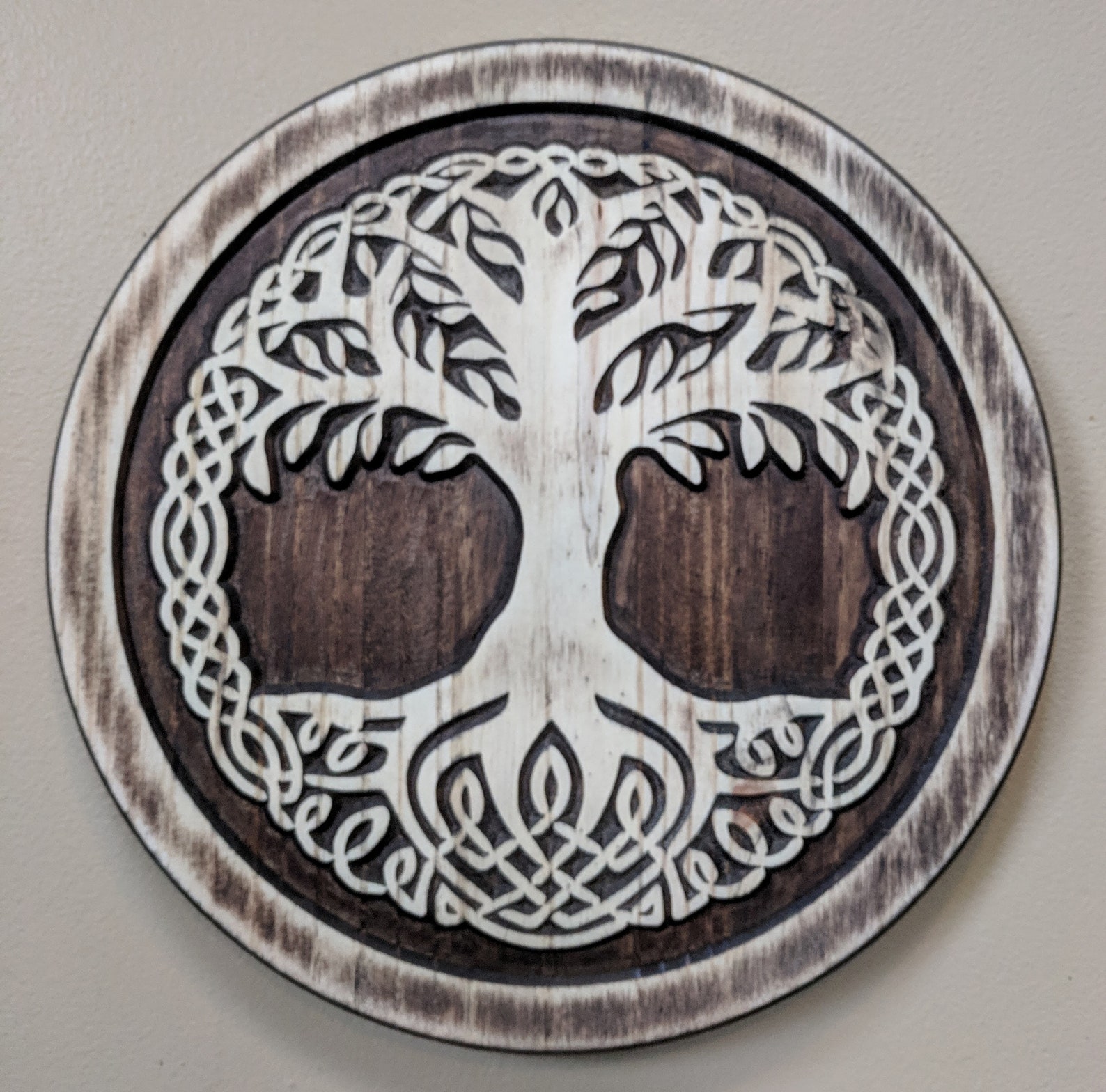 Tree of Life Wood Carving Celtic Tree of Life Wood Art Tree Etsy