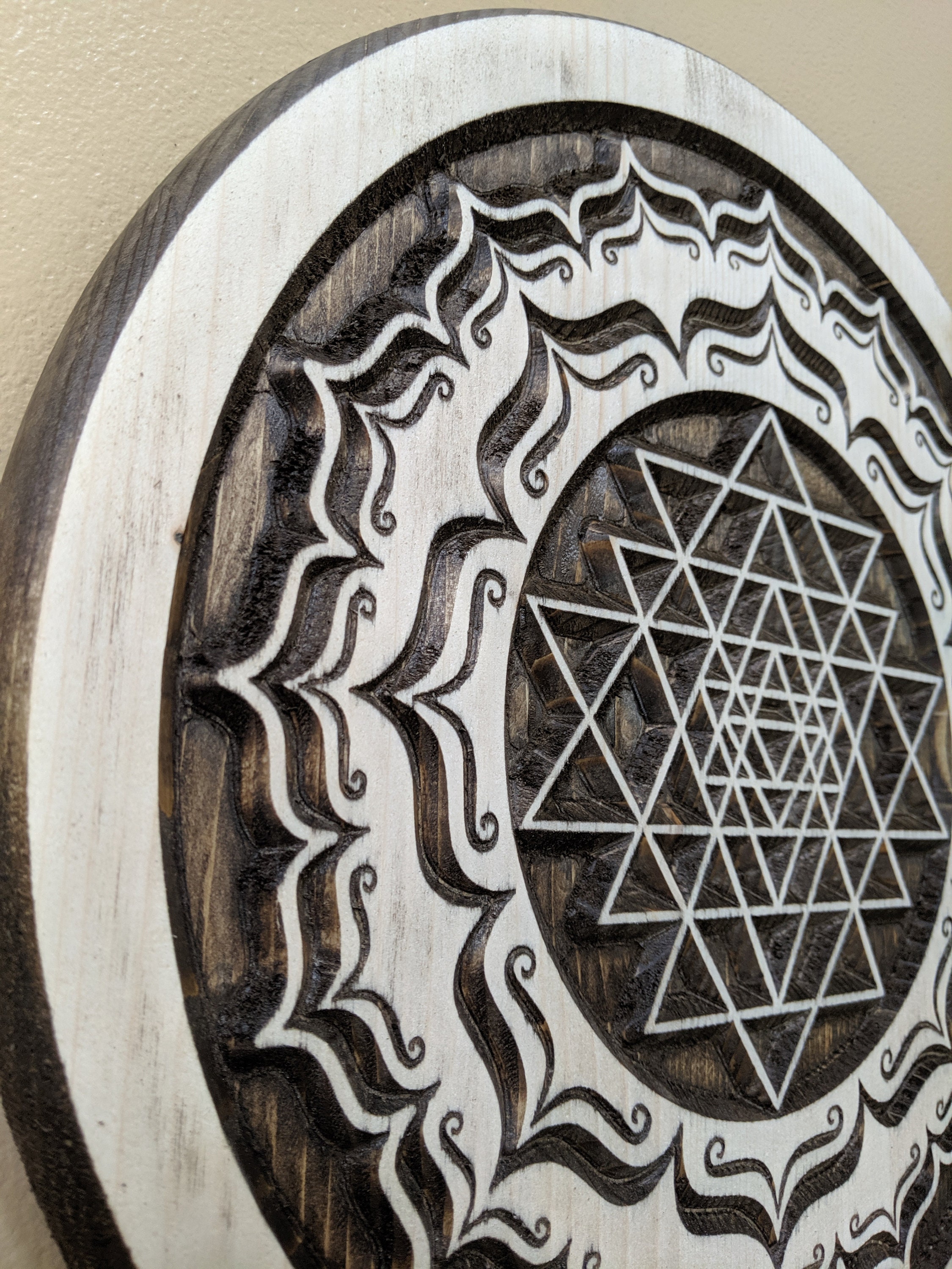 Mandala Sri Yantra Mandala Wood Carved Mandala Mandala Art Etsy