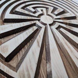 Sternlabyrinth Holzschnitzerei, Labyrinth, Holz geschnitztes Labyrinth, Sternlabyrinth, Labyrinth, Labyrinth, Holzpuzzle, Meditation, Holzkunst