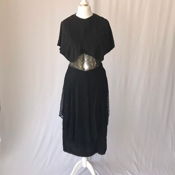 Restoration Project - Vintage 40s Dress Black Mos… - image 1