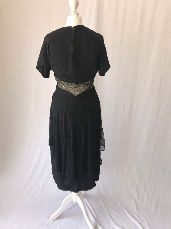 Restoration Project - Vintage 40s Dress Black Mos… - image 3