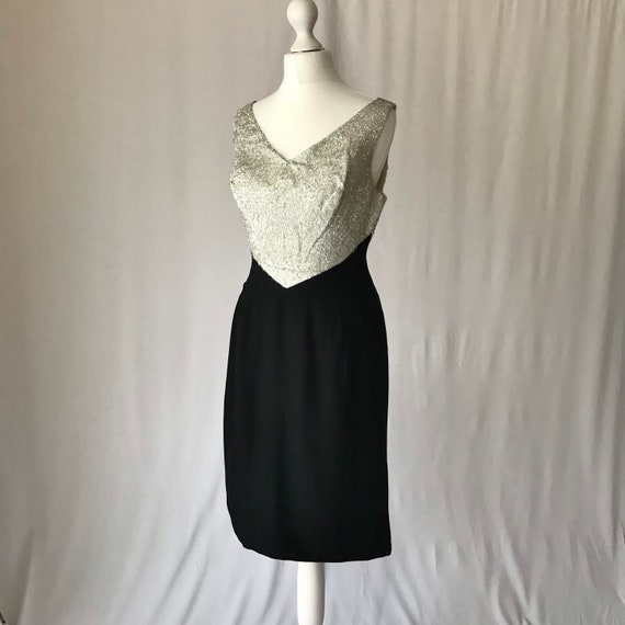 Bombshell Vintage 50s 60s Black and Silver Bullet… - image 1