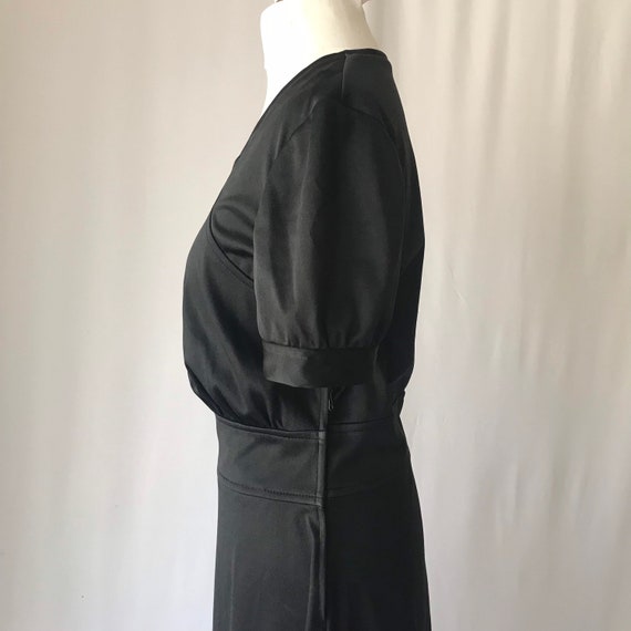 Slinky Vintage 1970s Biba Style Black Midi Dress … - image 4