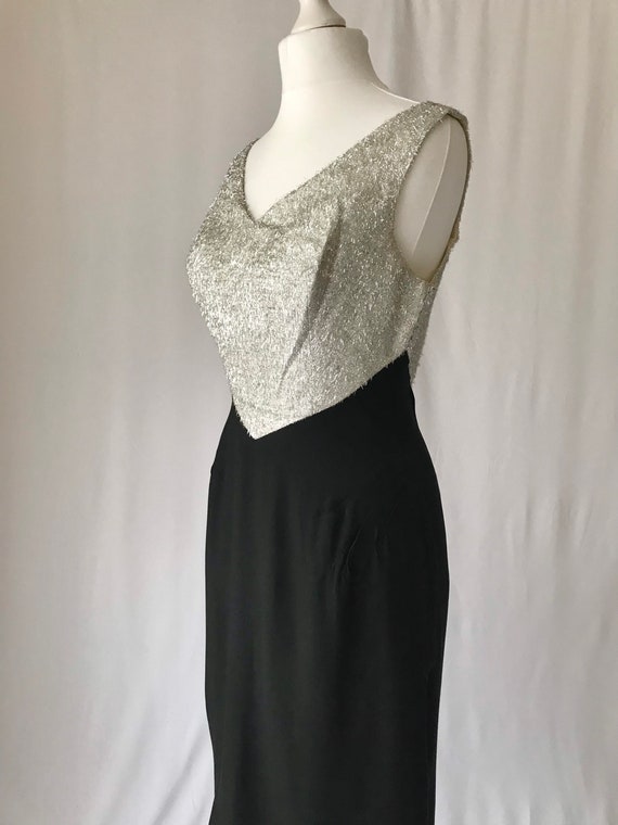 Bombshell Vintage 50s 60s Black and Silver Bullet… - image 2