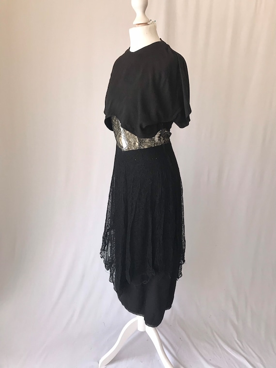 Restoration Project - Vintage 40s Dress Black Mos… - image 2