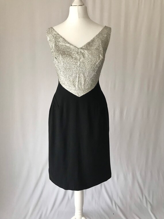 Bombshell Vintage 50s 60s Black and Silver Bullet… - image 10