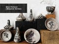 Miniature Pottery Ceramic Vases and Bowls Fired
