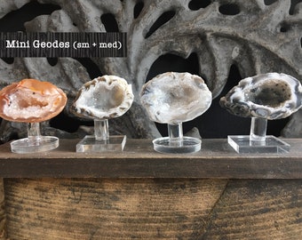 Mini Geodes Agate Mounted on Acrylic Base  Small and Medium