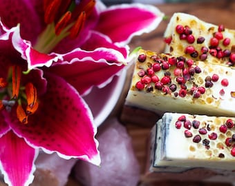 Pink Peppercorn Soap - Certified 100% Natural Pure Vegan Handmade Soap (Cold Process) | Bean and Boy Soap