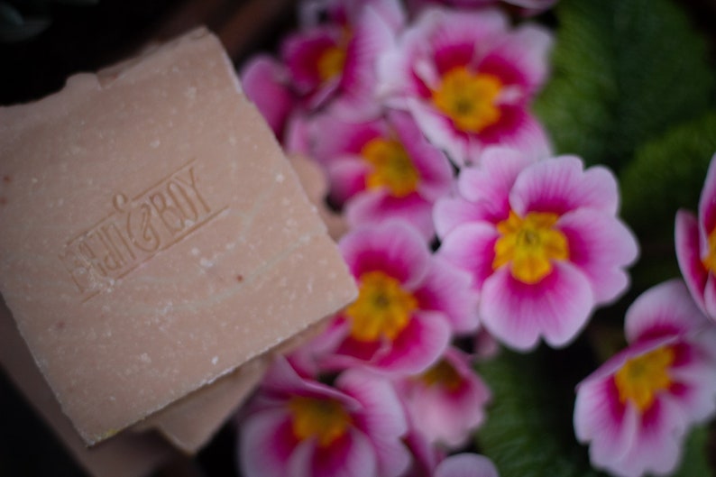 Rose Geranium & Pink Clay Soap Certified 100% Natural Pure Vegan Handmade Soap Cold Process Bean and Boy Soap image 2