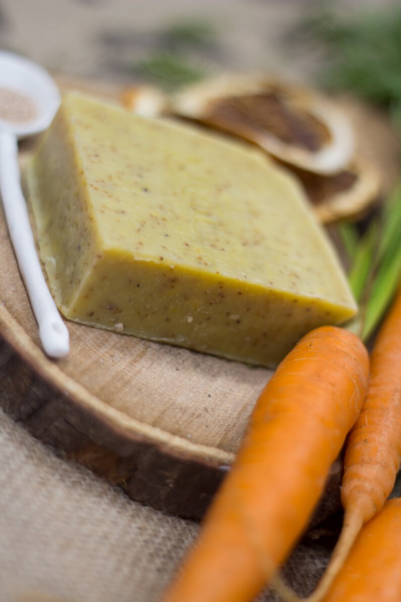 Carrot & Olive Stone Soap Exfoliating Foot Scrub Bar Etsy