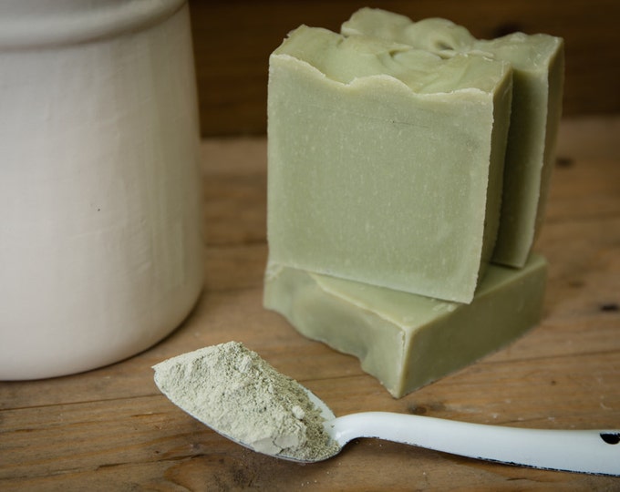 Tea Tree & Green Clay Handmade Soap - Certified 100% Natural Pure Vegan Handmade Soap (Cold Process) Bean and Boy Soap