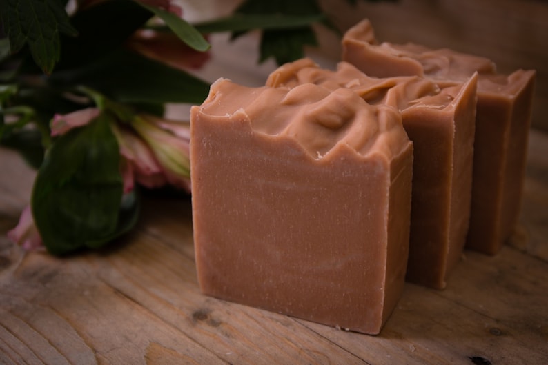 Rose Geranium & Pink Clay Soap Certified 100% Natural Pure Vegan Handmade Soap Cold Process Bean and Boy Soap image 1