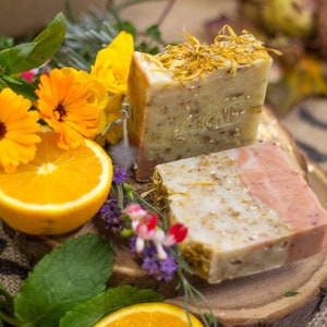 Wildflowers & Oats Soap Safety Assessed and Certified 100% Natural Vegan Handmade Soap Cold Process Bean and Boy Soap image 1