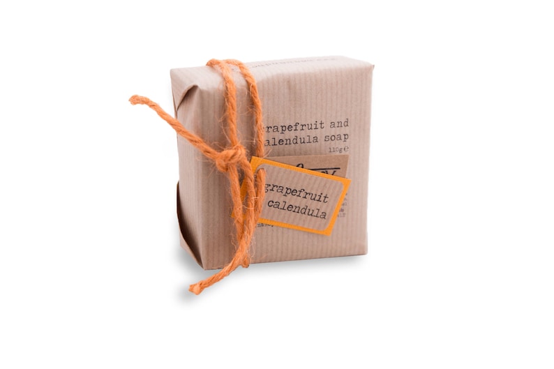 Grapefruit & Calendula Soap Certified 100% Natural Pure Vegan Handmade Soap Cold Process image 5