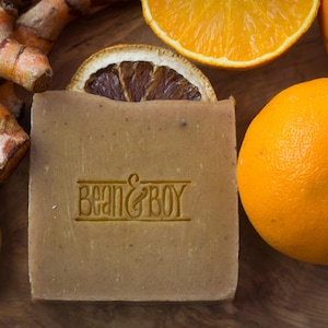Turmeric & Orange Soap - Certified 100% Natural Pure Vegan Handmade Soap (Cold Process) | Bean and Boy Soap