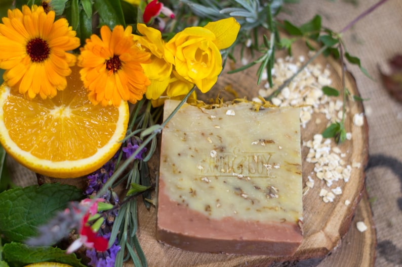 Wildflowers & Oats Soap Safety Assessed and Certified 100% Natural Vegan Handmade Soap Cold Process Bean and Boy Soap image 2