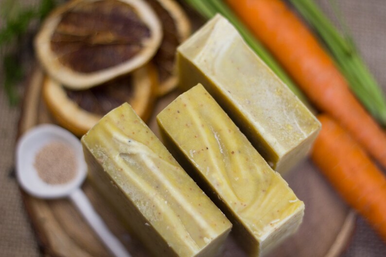 Carrot & Olive Stone Soap Exfoliating Foot Scrub Bar Etsy