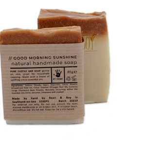 GOOD MORNING SUNSHINE Certified 100% Natural Pure Vegan Handmade Soap Cold Process Bean and Boy Soap Palm-Free image 6