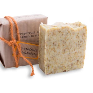 Grapefruit & Calendula Soap Certified 100% Natural Pure Vegan Handmade Soap Cold Process image 6