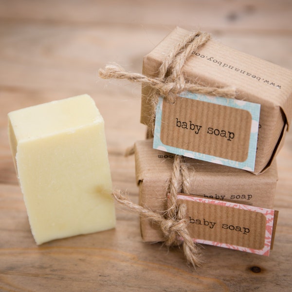 Top to Toe Baby Soap: Certified Natural Vegan Handmade Soap (Cold Process) | Fragrance Free Soap | All Natural Soap |  | Bean and Boy Soap