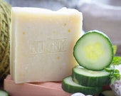 Cucumber + Mint Soap - Certified 100% Natural Pure Vegan Handmade Soap (Cold Process) | Bean and Boy Soap