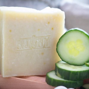 Cucumber + Mint Soap - Certified 100% Natural Pure Vegan Handmade Soap (Cold Process) | Bean and Boy Soap