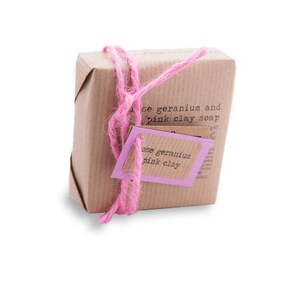 Rose Geranium & Pink Clay Soap Certified 100% Natural Pure Vegan Handmade Soap Cold Process Bean and Boy Soap image 5