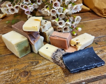 Lucky Dip Box of Handmade Soap Offcuts | Sample Sale | Seconds Sale | Certified 100% Natural Vegan Handmade Soap | Bean and Boy Soaps