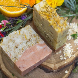Wildflowers & Oats Soap Safety Assessed and Certified 100% Natural Vegan Handmade Soap Cold Process Bean and Boy Soap image 5