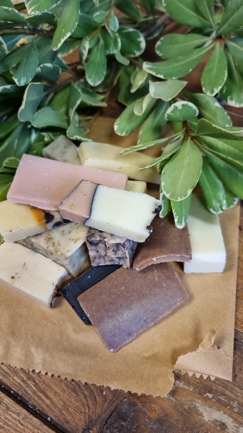 Lucky Dip Box of Handmade Soap Offcuts Sample Sale Seconds Sale Certified 100% Natural Vegan Handmade Soap Bean and Boy Soaps image 4