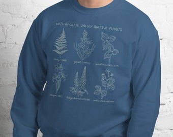 Crew Neck Sweatshirt - Willamette Valley Native Plants