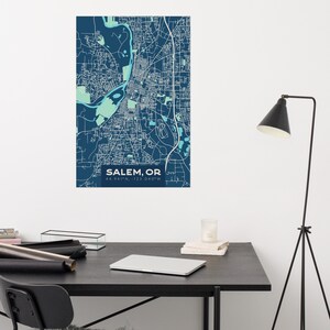 Salem Oregon Map Poster