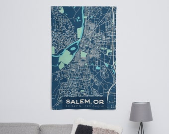 Salem Oregon Map Flag