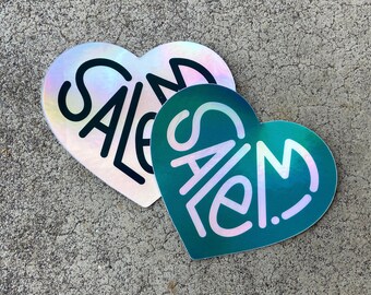 Metallic Heart Salem Sticker - 3"