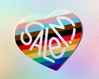 Salem Heart Pride Rainbow Sticker - 3"