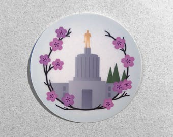 Oregon Capitol Cherry Blossom Sticker - 3"