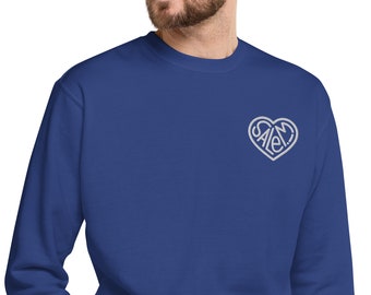 Embroidered Unisex Crew Neck Sweatshirt - Salem Heart