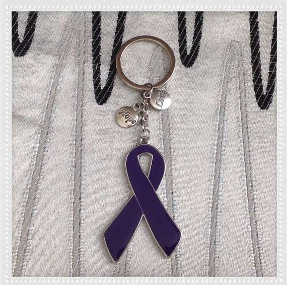Lupus Awareness Crystal Purple Ribbon Necklace in a Gift Box 1 Necklace - Retail