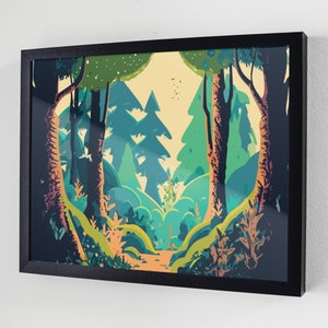 Versteckter Waldweg - Wandkunst Digitaler Download, Kunstdruck-Download, Naturkunst, hochauflösende Kunst-Download, Kunstdruck-Download, Digitaler Download