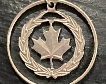 Canada Medal of Bravery 2006 commemorative USA quarter cut coin pendant necklace