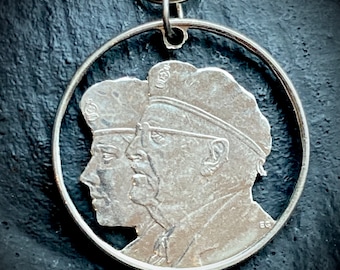 Veteran solider military Canada cut coin necklace pendant